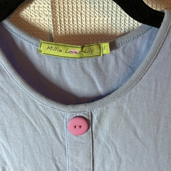 MILLIE LOVES LILY Flutter Sleeve Pinafore Girls Dress Size 6 - Picture 3 of 6